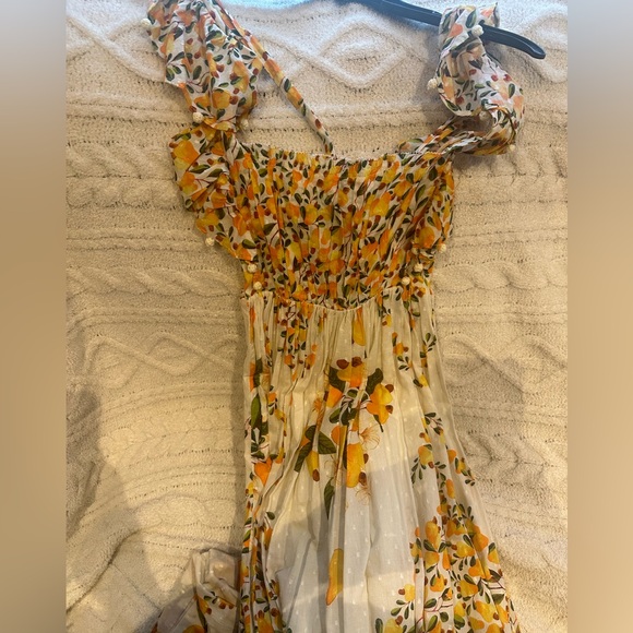 Farm Rio cashew white and yellow floral maxi dress - Picture 3 of 7